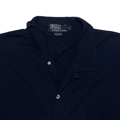POLO RALPHLAUREN　"COTTON" OPEN COLLAR SHIRT