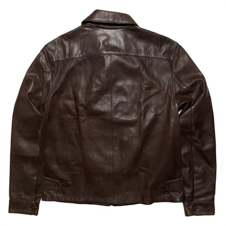 POLO RALPHLAUREN　"DARK BROWN" LAMB LEATHER JACKET