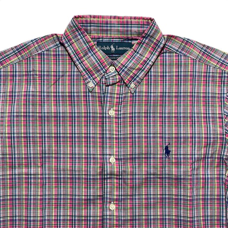 RALPHLAUREN　"CHECKED" BUTTON DOWN SHIRT
