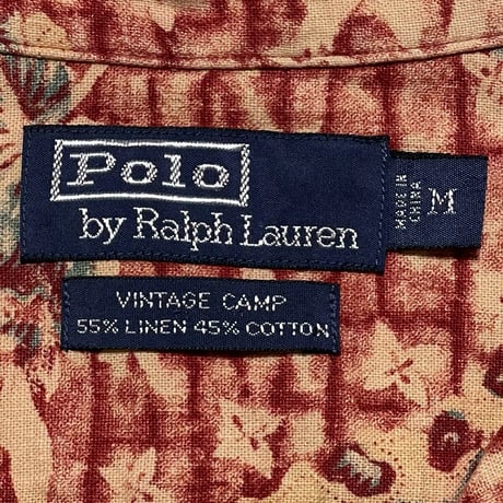 POLO RALPHLAUREN　"VINTAGE CAMP" OPEN COLLAR SHIRT