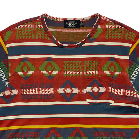 RRL RALPHLAUREN　"INDIAN PATTERN" S/S POCKET TEE (RED)