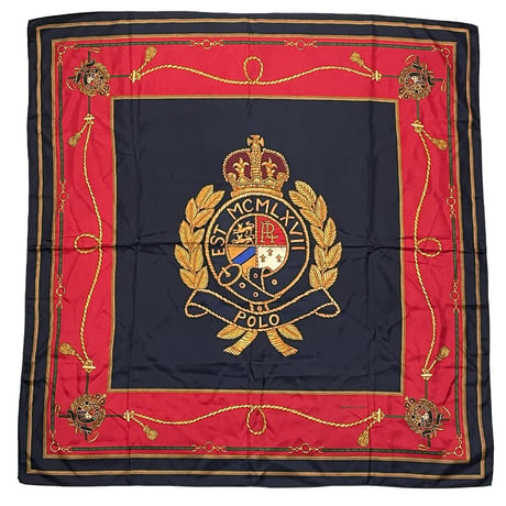 POLO RALPHLAUREN　"POLO CREST" SILK SCARF