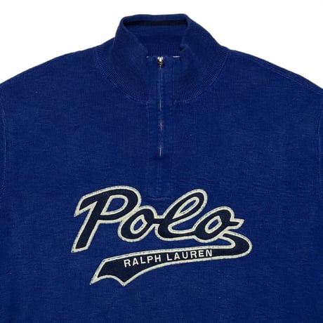 POLO RALPHLAUREN　"SCRIPT LOGO" HARF-ZIP SWEAT