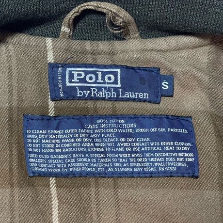 POLO RALPHLAUREN　"OIL COATING" QUILTING JACKET