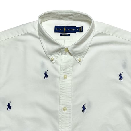 RALPHLAUREN　"DOT EMBROIDERY" BUTTON DOWN SHIRT