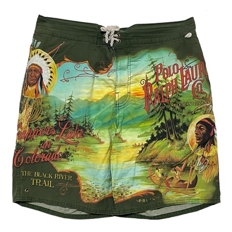 POLO RALPHLAUREN　"THE BLACK RIVER TRAIL" SWIM SHORTS