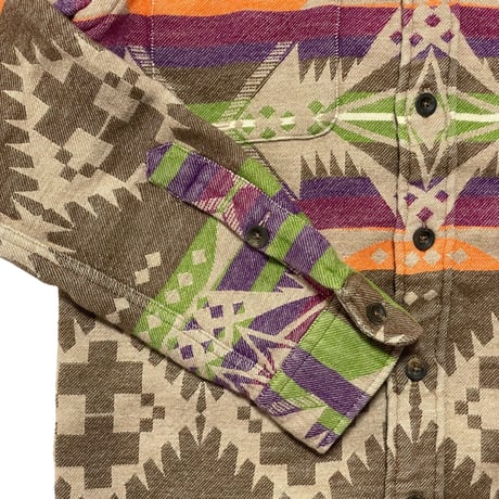 POLO RALPHLAUREN　"INDIAN PATTERN" FLANNEL SHIRT
