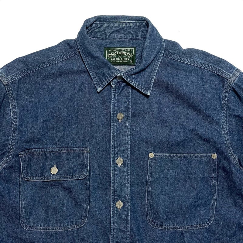 POLO COUNTRY RALPHLAUREN DENIM WORK SHIRT (Mサイズ POLO COUNTRY RALPHLAUREN DENIM WORK SHIRT (Mサイズ