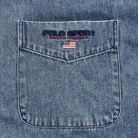 POLO SPORT RALPHLAUREN　 "LOGO EMBROIDERY"  DENIM SHIRT
