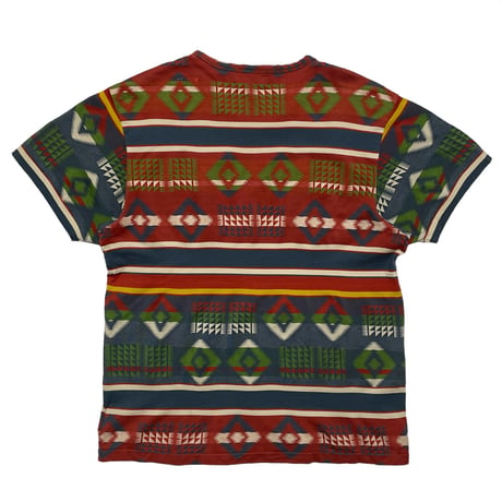 RRL RALPHLAUREN　"INDIAN PATTERN" S/S POCKET TEE (RED)