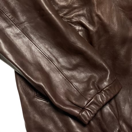 POLO RALPHLAUREN　"BROWN" LEATHER JACKET (XL)