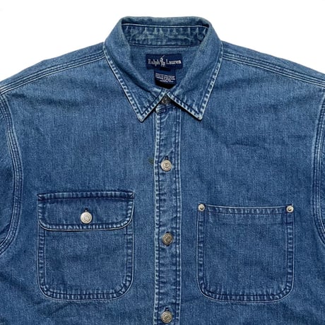 RALPHLAUREN　"METAL BUTTON" DENIM WORK SHIRT