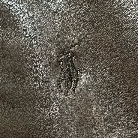 POLO RALPHLAUREN　"DARK BROWN" LAMB LEATHER JACKET