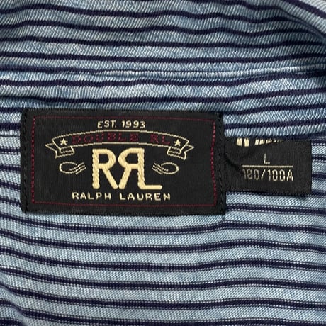 RRL RALPHLAUREN　"INDIGO STRIPE" POLO SHIRT