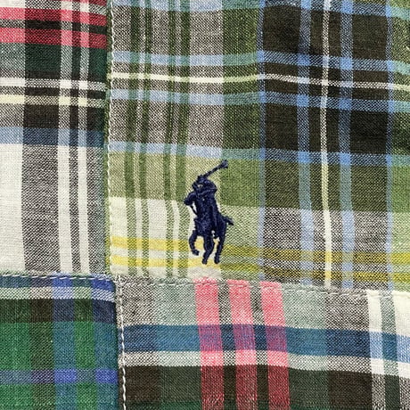 RALPHLAUREN　"BLAIRE" PATCH WORK BUTTON DOWN SHIRT