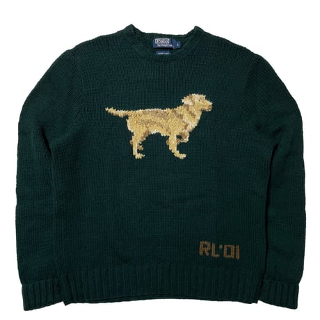 POLO RALPHLAUREN　"GOLDEN RETRIEVER" SWEATER (VINTAGE)