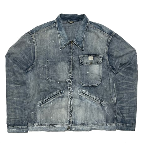 RRL RALPHLAUREN　"DISTRESSED INDIGO PAINT SPLATTER" DENIM JACKET