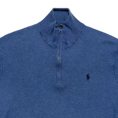 1POLO RALPHLAUREN　"HARF-ZIP" SWEAT SHIRT (BLUE)