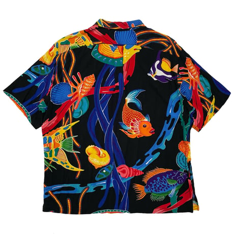 POLO RALPHLAUREN　"TROPICAL FISH" OPEN COLLAR SHIRT