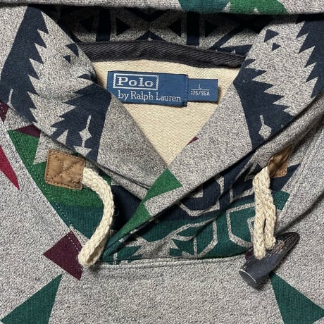 POLO RALPHLAUREN　"LEATHER ELBOW PATCH" HOODIE (NATIVE)