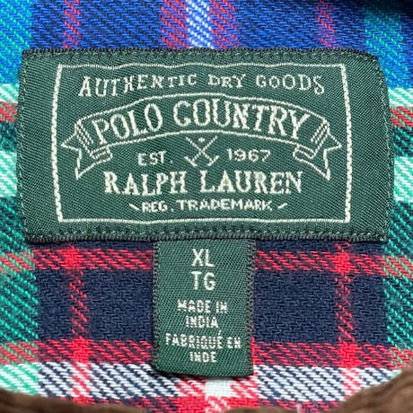 POLO COUNTRY RALPHLAUREN　"CORDUROY COLLAR" FLANNEL SHIRT
