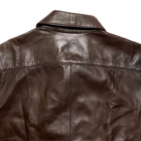POLO RALPHLAUREN　"DARK BROWN" LAMB LEATHER JACKET