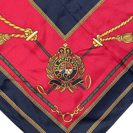 POLO RALPHLAUREN　"POLO CREST" SILK SCARF