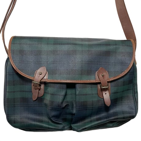 POLO RALPHLAUREN　"BLACK WATCH" LEATHER CROSS BAG