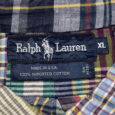 RALPHLAUREN　"MADE IN USA" PATCH WORK SHIRT