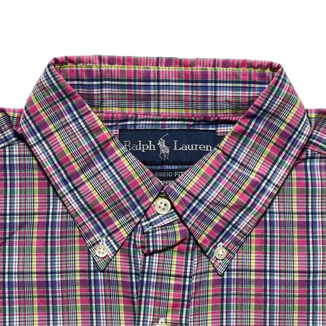 RALPHLAUREN　"CHECKED" BUTTON DOWN SHIRT