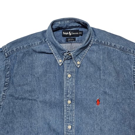 POLO RALPHLAUREN　"DENIM BOTTON DOWN SHIRT" S/S SHIRT