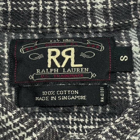 RRL RALPHLAUREN　"TRACK TAG" FLANNEL SHIRT