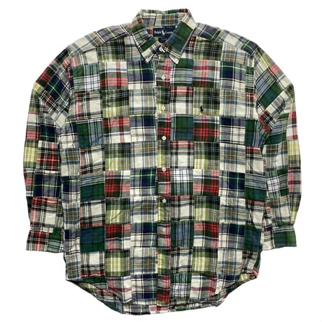 RALPHLAUREN　"BLAIRE" PATCH WORK BUTTON DOWN SHIRT