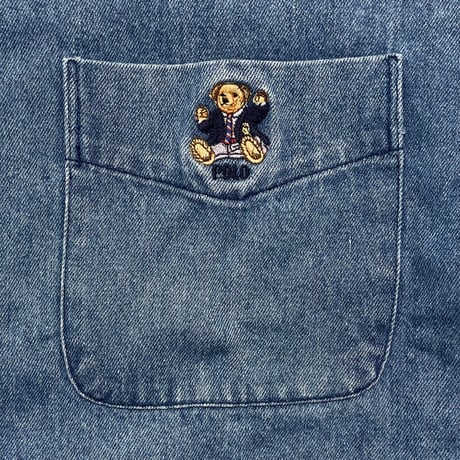 POLO RALPHLAUREN　 "POLO BEAR" DENIM SHIRT (L-2nd)