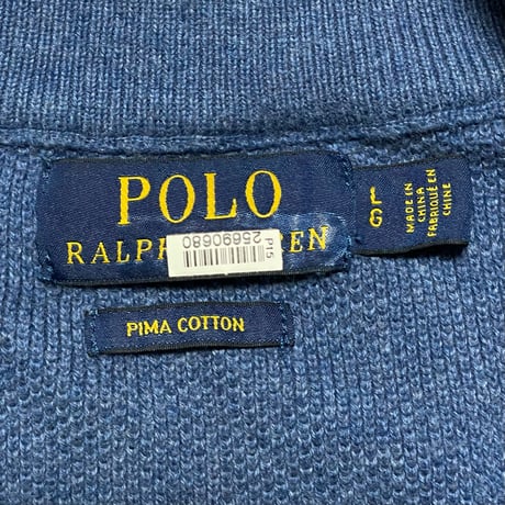 1POLO RALPHLAUREN　"HARF-ZIP" SWEAT SHIRT (BLUE)
