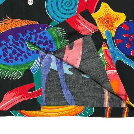 POLO RALPHLAUREN　"TROPICAL FISH" OPEN COLLAR SHIRT