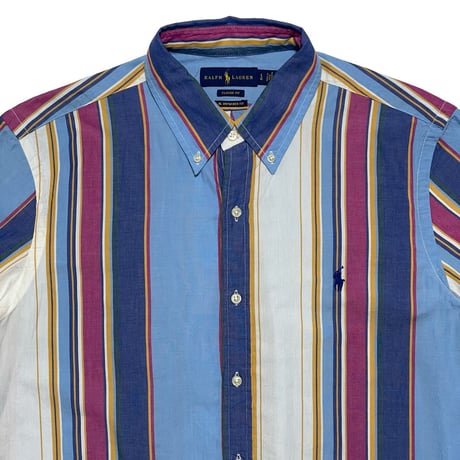 POLO RALPHLAUREN　"STRIPED" S/S BUTTON DOWN SHIRT
