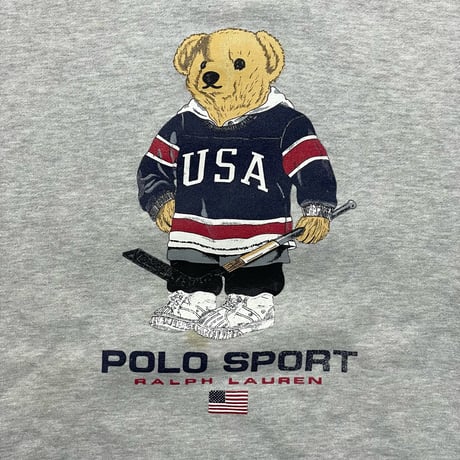 POLO RALPHLAUREN　"HOCKEY BEAR" HOODIE (MADE IN USA)