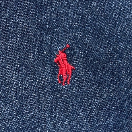 POLO COUNTRY RALPHLAUREN　 "COTTON 100%" DENIM BUTTONDOWN SHIRT