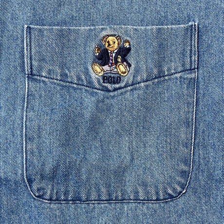 RALPHLAUREN　"POLO BEAR" DENIM BUTTONDOWN SHIRT