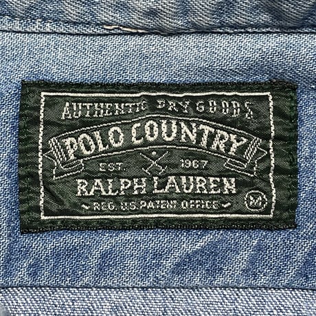 POLO COUNTRY RALPHLAUREN　"METAL BUTTON" DENIM SHIRT (M)