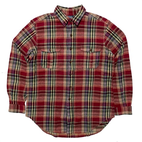 POLO RALPHLAUREN　"LEATHER PATCH" FLANNEL SHIRT