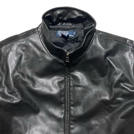 POLO RALPHLAUREN　 "BLACK" LEATHER JACKET
