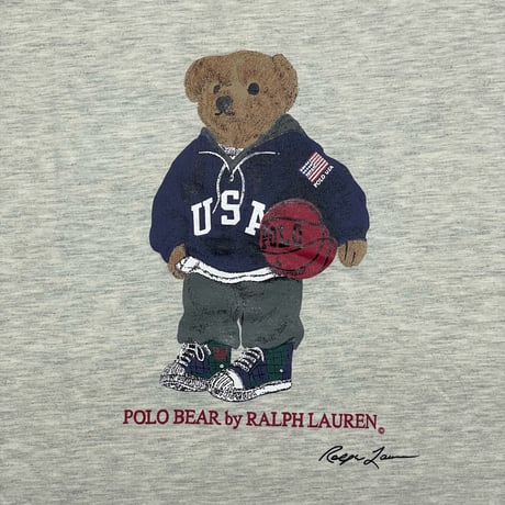 POLO RALPHLAUREN　"BASKETBALL BEAR" S/S TEE (DEADSTOCK)