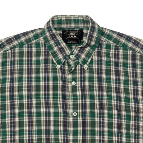 RRL RALPHLAUREN　"CHECKED" BUTTONDOWN S/S SHIRT