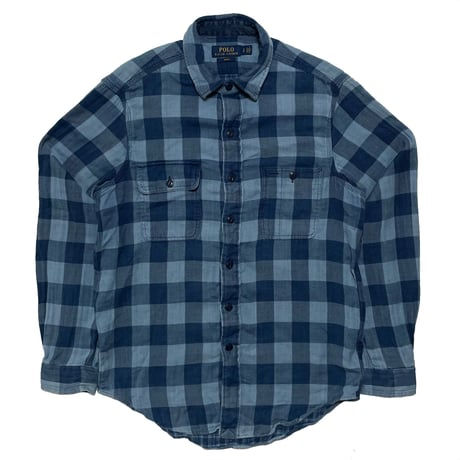 POLO RALPHLAUREN　"BUFFALO CHECK" FLANNEL INDIGO SHIRT