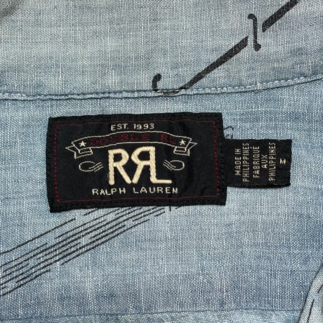 RRL RALPHLAUREN　"CHAMBRAY" OPEN COLLAR SHIRT