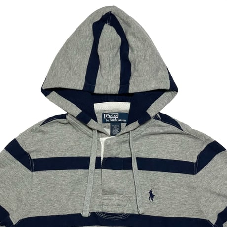 POLO RALPHLAUREN　 "BORDER" HOODIE (GREY)