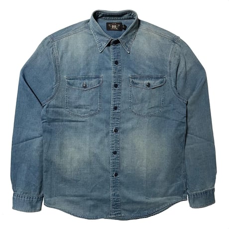 RRL RALPHLAUREN　"NATIONAL 1947 TIME TRIALS" INDIGO WORK SHIRT