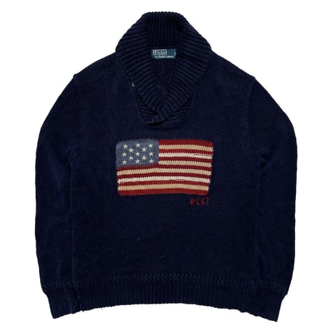 POLO RALPHLAUREN　"USA FLAG" COLLAR SWEATER